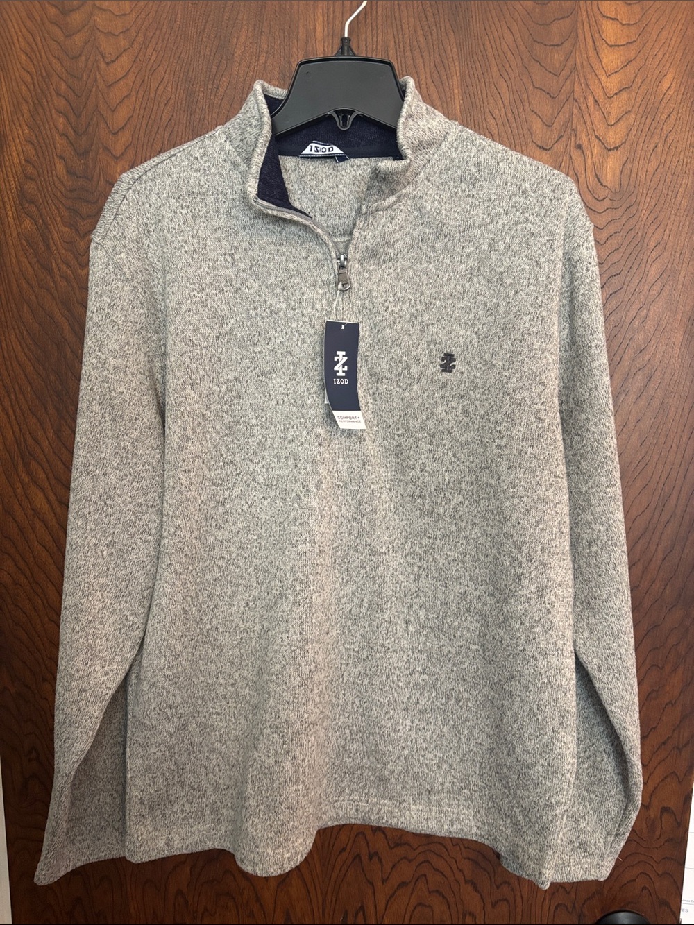 Izod Men’s Light Gray Half-Zip Pullover Sweater